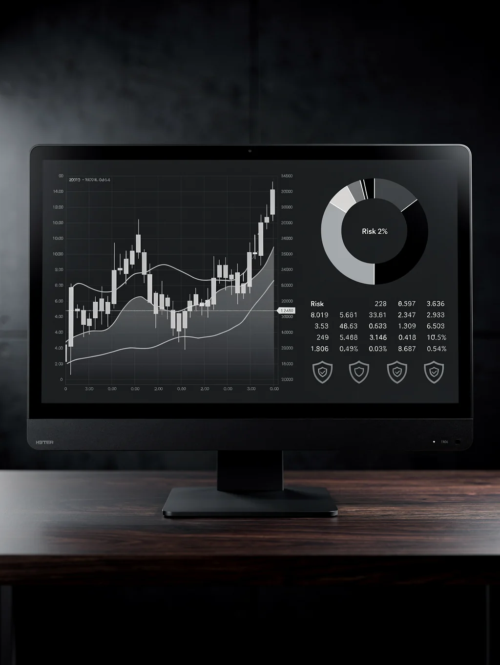 Secure digital interface showing risk management metrics